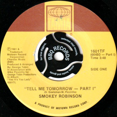 <img class='new_mark_img1' src='https://img.shop-pro.jp/img/new/icons5.gif' style='border:none;display:inline;margin:0px;padding:0px;width:auto;' />SMOKEY ROBINSON - TELL ME TOMORROW (7) (VG)