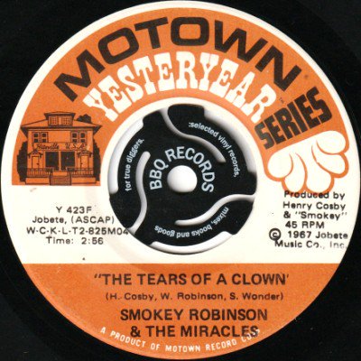 <img class='new_mark_img1' src='https://img.shop-pro.jp/img/new/icons5.gif' style='border:none;display:inline;margin:0px;padding:0px;width:auto;' />SMOKEY ROBINSON & THE MIRACLES - THE TEARS OF A CLOWN (7) (RE) (VG+)