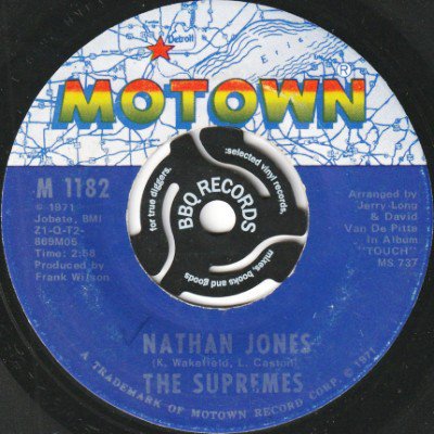 <img class='new_mark_img1' src='https://img.shop-pro.jp/img/new/icons5.gif' style='border:none;display:inline;margin:0px;padding:0px;width:auto;' />THE SUPREMES - NATHAN JONES / HAPPY (IS A BUMPY ROAD) (7) (VG+)