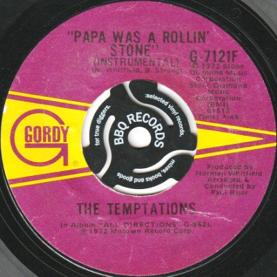 <img class='new_mark_img1' src='https://img.shop-pro.jp/img/new/icons5.gif' style='border:none;display:inline;margin:0px;padding:0px;width:auto;' />THE TEMPTATIONS - PAPA WAS A ROLLIN' STONE (7) (VG)