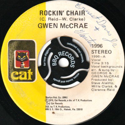 <img class='new_mark_img1' src='https://img.shop-pro.jp/img/new/icons5.gif' style='border:none;display:inline;margin:0px;padding:0px;width:auto;' />GWEN McCRAE - ROCKIN' CHAIR / IT KEEPS ON RAINING (7) (VG)