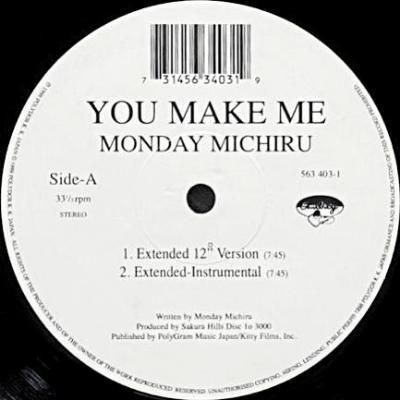 <img class='new_mark_img1' src='https://img.shop-pro.jp/img/new/icons5.gif' style='border:none;display:inline;margin:0px;padding:0px;width:auto;' />MONDAY MICHIRU - YOU MAKE ME (12) (VG+)