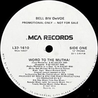 <img class='new_mark_img1' src='https://img.shop-pro.jp/img/new/icons5.gif' style='border:none;display:inline;margin:0px;padding:0px;width:auto;' />BELL BIV DEVOE - WORD TO THE MUTHA! (12) (PROMO) (VG+)