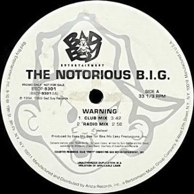 <img class='new_mark_img1' src='https://img.shop-pro.jp/img/new/icons5.gif' style='border:none;display:inline;margin:0px;padding:0px;width:auto;' />THE NOTORIOUS B.I.G. - WARNING (12) (EX/VG+)