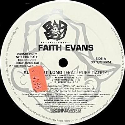 <img class='new_mark_img1' src='https://img.shop-pro.jp/img/new/icons5.gif' style='border:none;display:inline;margin:0px;padding:0px;width:auto;' />FAITH EVANS feat. PUFF DADDY - ALL NIGHT LONG (12) (PROMO) (VG+/VG+)