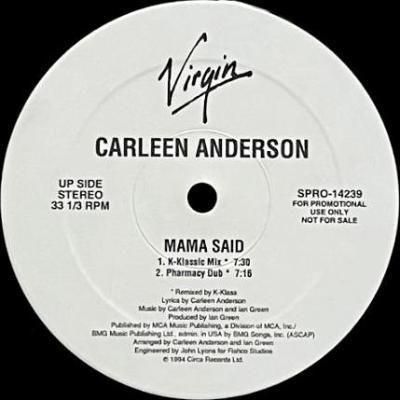 <img class='new_mark_img1' src='https://img.shop-pro.jp/img/new/icons5.gif' style='border:none;display:inline;margin:0px;padding:0px;width:auto;' />CARLEEN ANDERSON - MAMA SAID (12) (VG/VG+)