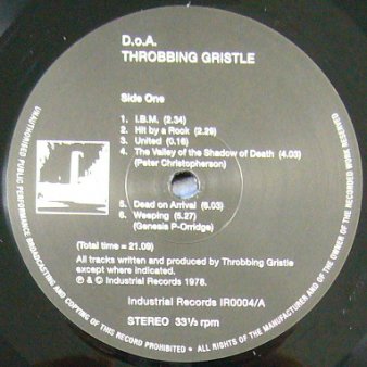 THROBBING GRISTLE - D.O.A. : The Third And Final Report (LP) - NAT