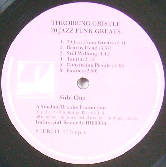 THROBBING GRISTLE - 20 Jazz Funk Greats (Ltd. LP) - NAT RECORDS