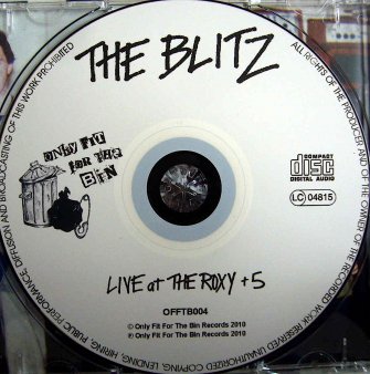 THE BLITZ - Live At The Roxy + 5 (Ltd.200 CDR) - NAT RECORDS