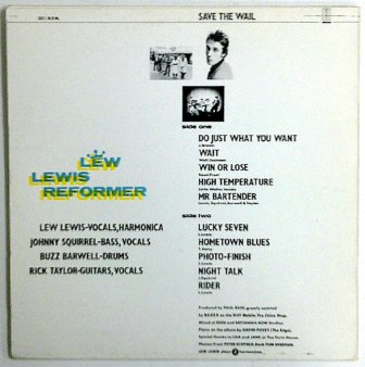 LEW LEWIS REFORMER - Save The Wail (USED LP) - NAT RECORDS