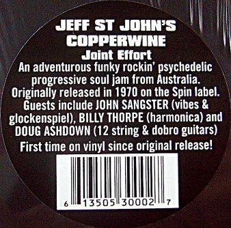 JEFF ST. JOHN COPPERWINE - Joint Effort (LP) - NAT RECORDS