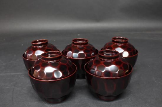 りんどう蒔絵　輪島塗　吸物椀　5客 輪島塗 慶塚 忍草蒔絵吸物椀 五客揃 – Gallery Nisui