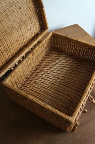 ☆トランク型籐バスケット - 昭和レトロ雑貨 古道具 アミックス