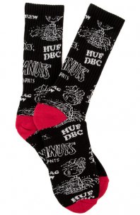 HUF Pigpen DBC Crew Socks in Black 