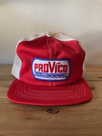 80'S PROVICO 企業 メッシュキャップ レッド USA製 (VINTAGE) - Refuge