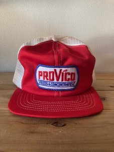 80'S PROVICO 企業 メッシュキャップ レッド USA製 (VINTAGE)