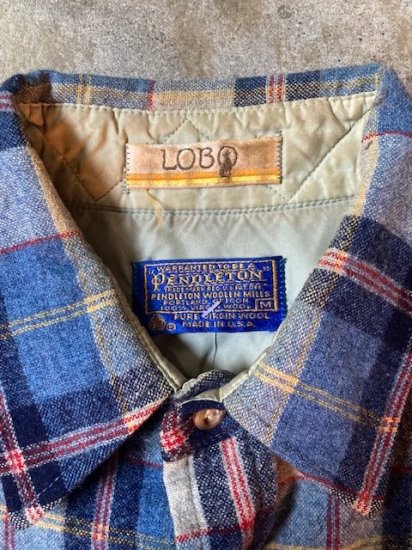 ７０'s PENDLETON エルボーパッチ付き ウールシャツ チェック柄 USA製 (VINTAGE), - Refuge