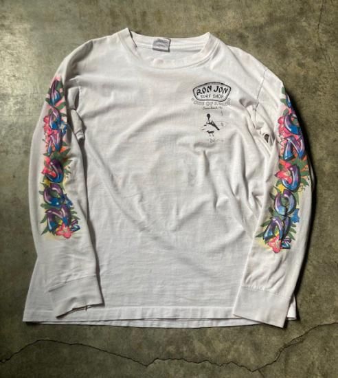 ronjon ロンT ホワイト L ONEITA USA製 ONEITA（オニータ）Chemical pot L/S tee（ケミカル ポケット