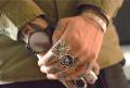 REPOP MFG Ring  DEATH SKULL - (9) BRASS WITH PEARL