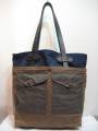 FILSON フィルソン MEDIUM TALL TOTE WITH POCKETS NAVY/D.TAN