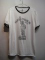 BODY RAGS CLOTHING NEW YORK RINGER TEE M IVORY