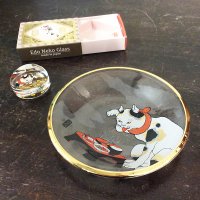歌川国芳 江戸猫グラス ガラス丸皿（招き猫）