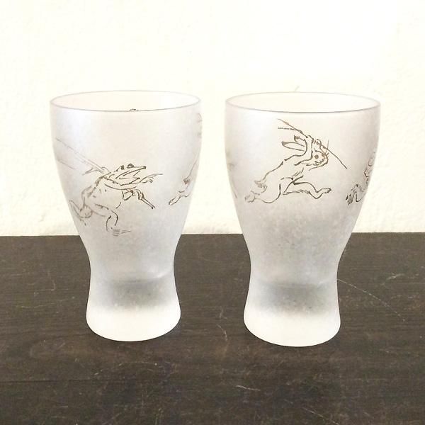 鳥獣戯画 冷酒グラスセット 和モダン 猫雑貨 王冠印雑貨店 鳥獣戯画 冷酒グラスセット 和モダン 猫雑貨 王冠印雑貨店