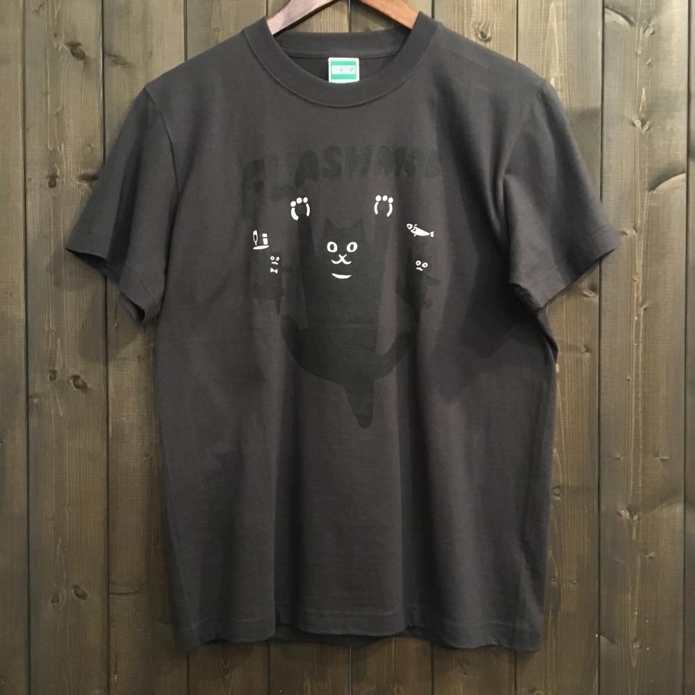 悪意1000 Tシャツ フラッシュモブ スミブラック 和モダン 猫雑貨 王冠印雑貨店