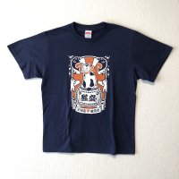 王冠印雑貨店オリジナル　猫盛Tシャツ　ネイビー