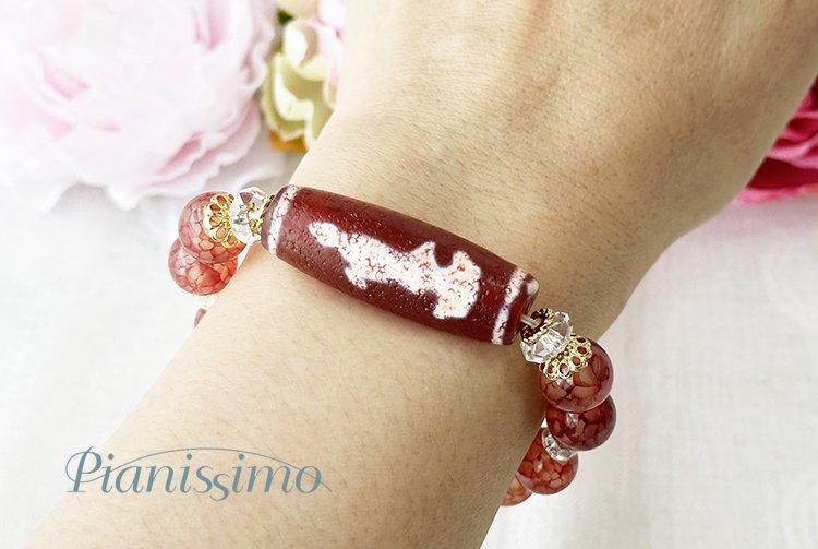 逆転・開運】双観音天珠＆ドラゴンアゲート・ブレスレット