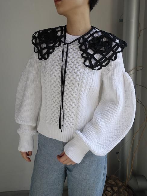 CECILIE BAHNSEN-FIFI JUMPER/WHITE - VISITFOR