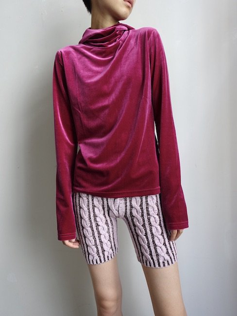 SIMONE WILD-VELVET HOODY/MAGENTA - VISITFOR