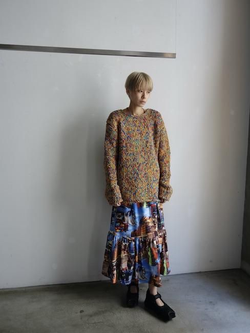 WATARU TOMINAGA-COTTON PRINTED SKIRT - VISITFOR