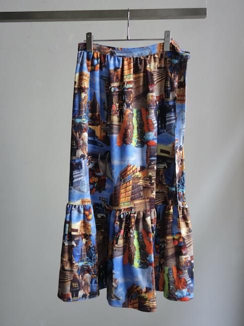 WATARU TOMINAGA-COTTON PRINTED SKIRT - VISITFOR