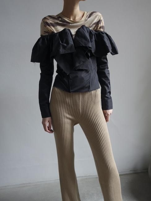 MARQUES ALMEIDA-OFF SHOULDER FRILL BLOUSEKNOTS - VISITFOR