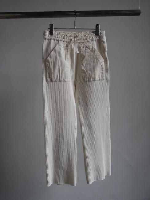 POSTELEGANT-COTTON WOVEN RIB TROUSERS/OFF WHITE - VISITFOR