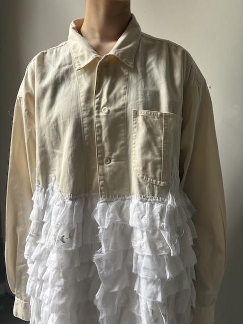 HANA YAGI-EURO WORK DRESS/ WHITE×WHITE - VISITFOR