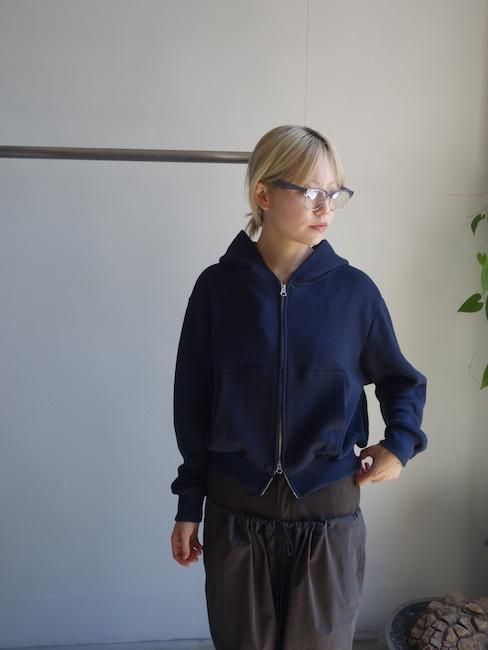 ANS DOTSLOEVNER-BALLOON HOODIE RIB KNIT/Navy - VISITFOR