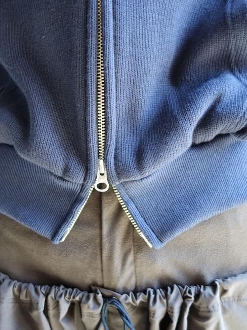 ANS DOTSLOEVNER-BALLOON HOODIE RIB KNIT/Navy - VISITFOR