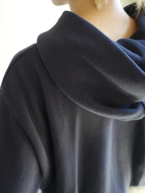トップス Ans dotsloevner balloon hoodie ANS DOTSLOEVNER-BALLOON HOODIE RIB KNIT/Navy - VISITFOR