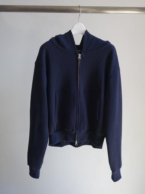 ANS DOTSLOEVNER-BALLOON HOODIE RIB KNIT/Navy - VISITFOR