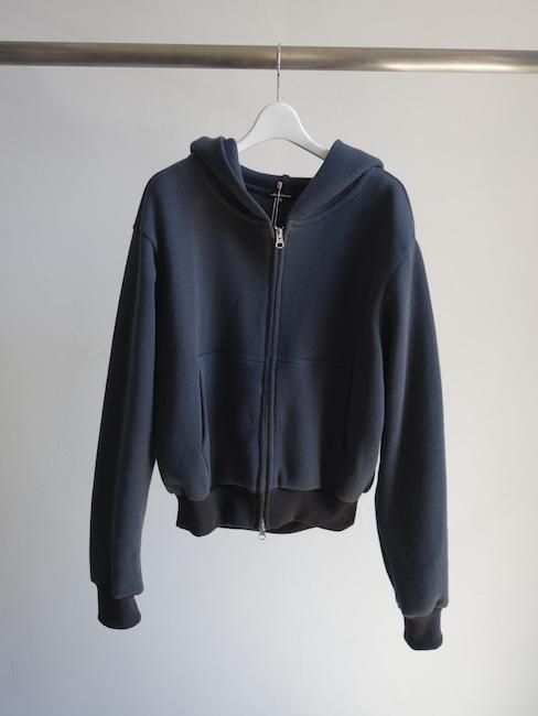 ANS DOTSLOEVNER-BALLOON HOODIE RIB KNIT/Charcoal - VISITFOR