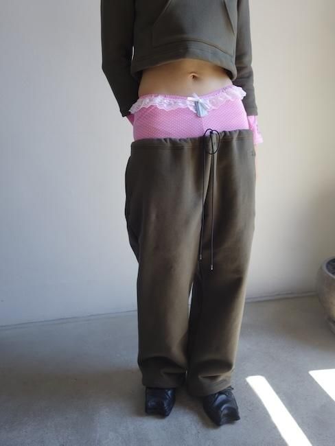 ansdotsloevner スウェットパンツ ANS DOTSLOEVNER-DOCKING SWEAT PANTS/Khaki - VISITFOR