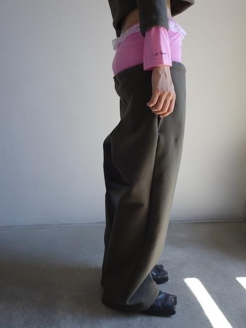 限定 ansdotsloevner スウェットパンツ アンスドッツローヴナー ANS DOTSLOEVNER-DOCKING SWEAT PANTS/Khaki - VISITFOR