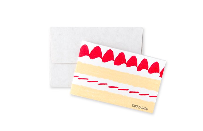 ミニカード ケーキ メッセージカード 竹笹堂オンラインショップ 木版画の和紙製品通販