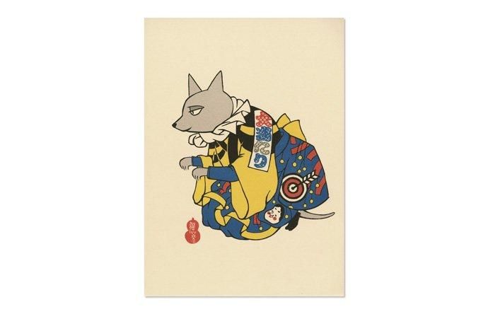 木版画 くるねこ大和「大当たり」 -【竹笹堂Online】木版画