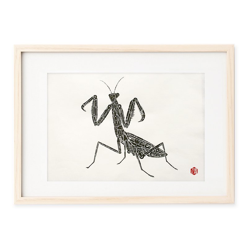 木版画 内田喜基 Praying Mantis- 【竹笹堂Online】木版画アート・浮世絵ショップ