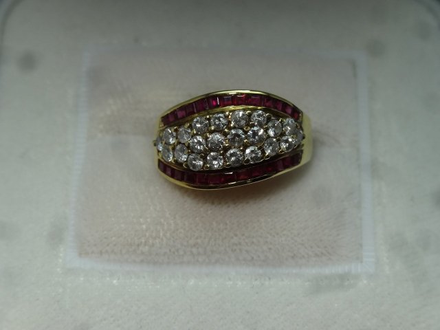 Ｋ１８ ルビー／ダイヤＦＲ 6.1ｇ ｄ0.87ｃｔ／Ｒ0.90ｃｔ ♯11.5