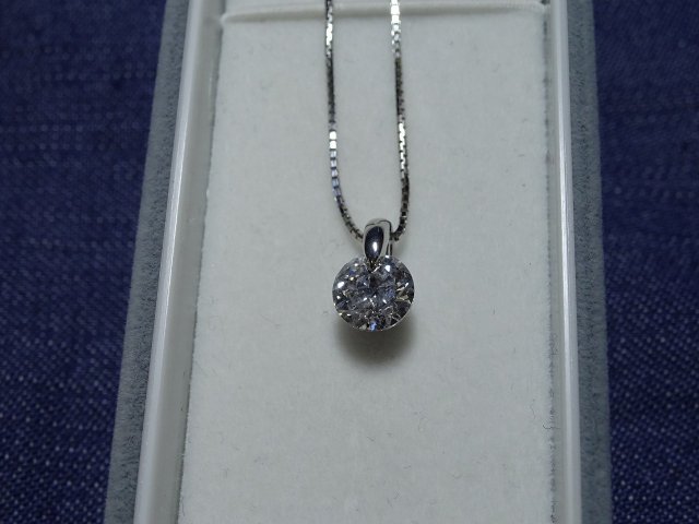 Pt ダイヤネックレス 3.2ｇ 1.004ct Ｉー１ 鑑定書付 - 中古ブランド品