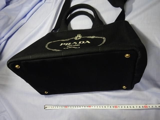 プラダ PRADA カナパ トートバッグ 黒 大型 - 中古ブランド品をより